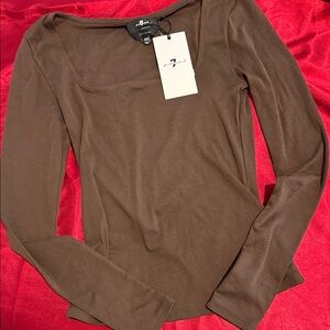 7 for all mankind Chocolate Long Sleeve Top